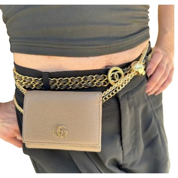 Gucci GG Marmont Compact Wallet Bifold Grained Leather Cardholder Coin Purse - Picture 2 of 14